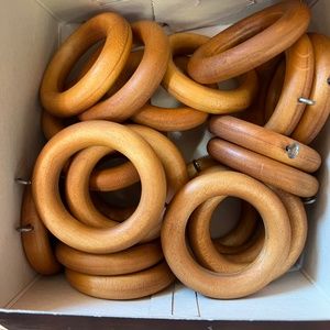 Vintage Wooden Drapery Rings